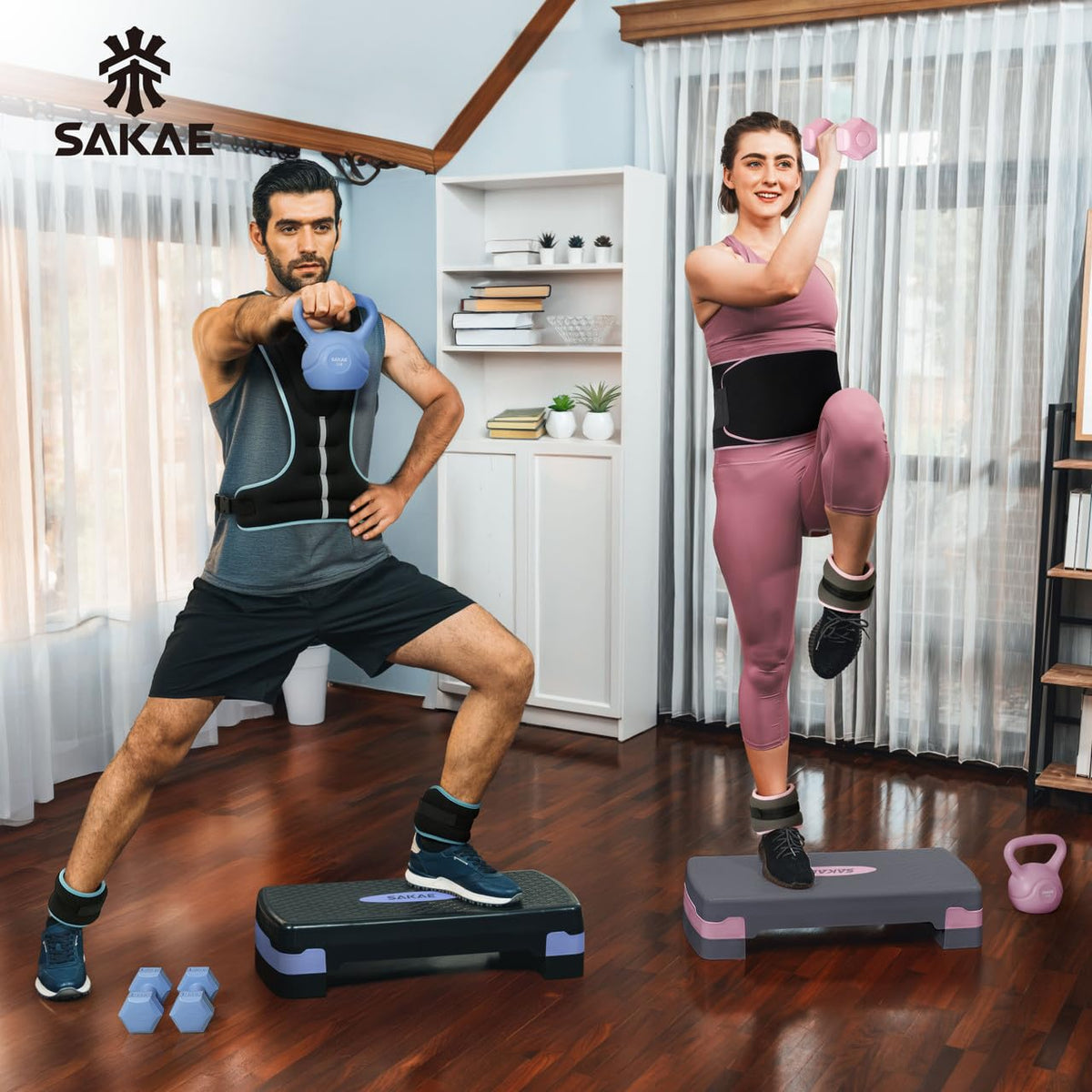 Adjustable Non-Slip Step Aerobics Platform Set X90245
