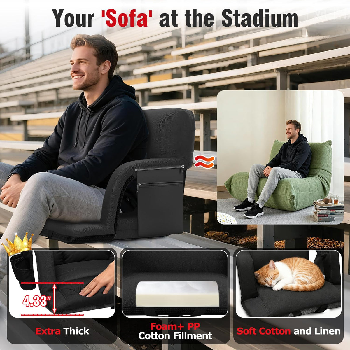 Stadium Seats with Back Support 2 Pack Z2393