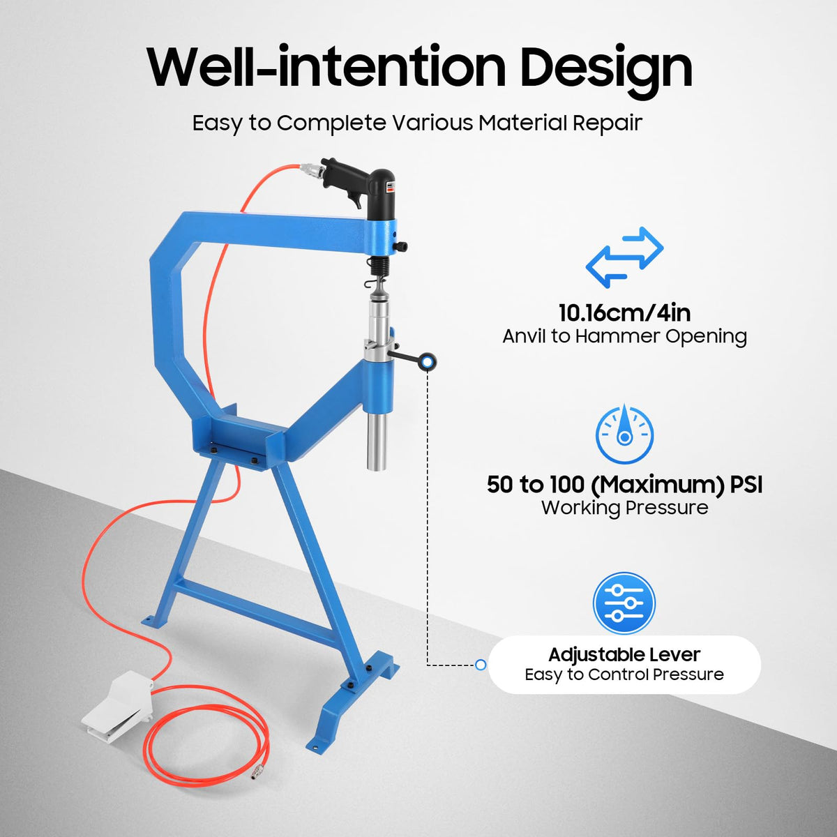 Pneumatic Planishing Hammer with Stand and Foot Pedal C3193
