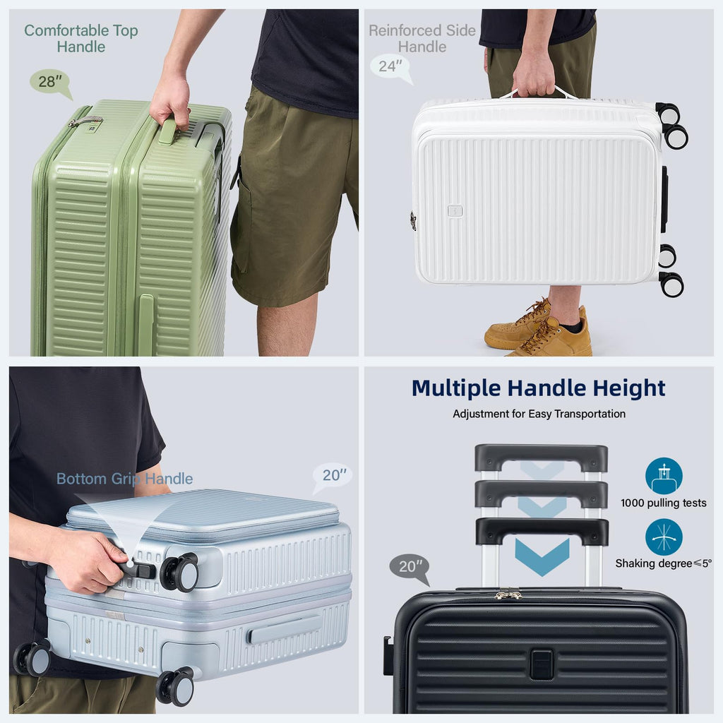 20 Inch White Hard Shell Carry on Luggage with Wheels F4744
