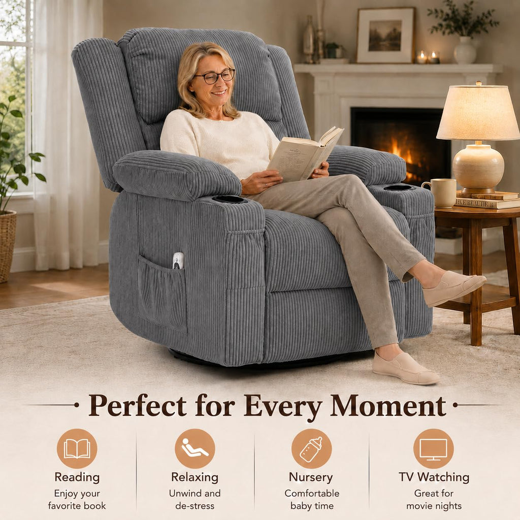Grey Swivel Rocker Recliner P72477
