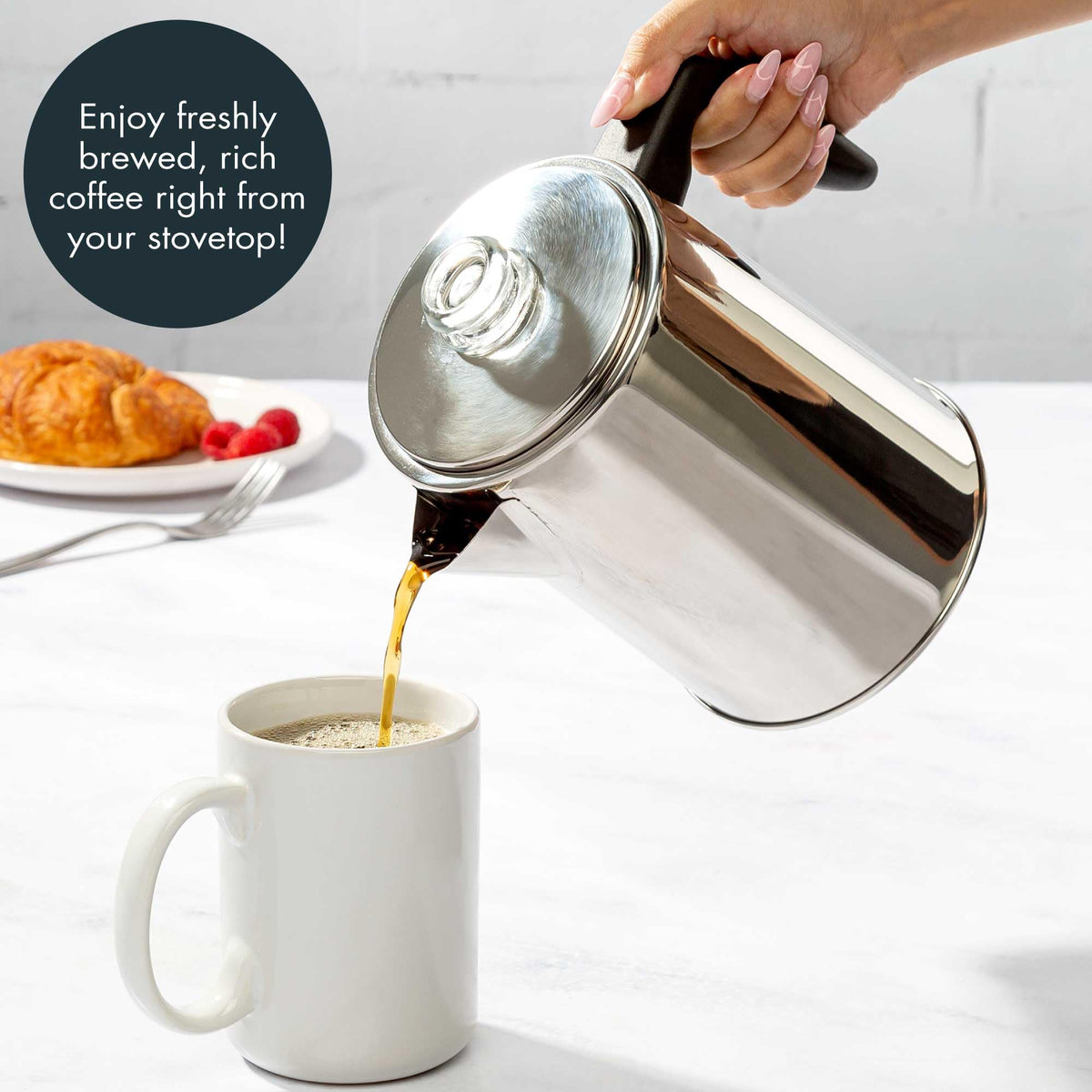 Stainless Steel 8 Cup Stovetop Coffee Percolator N522