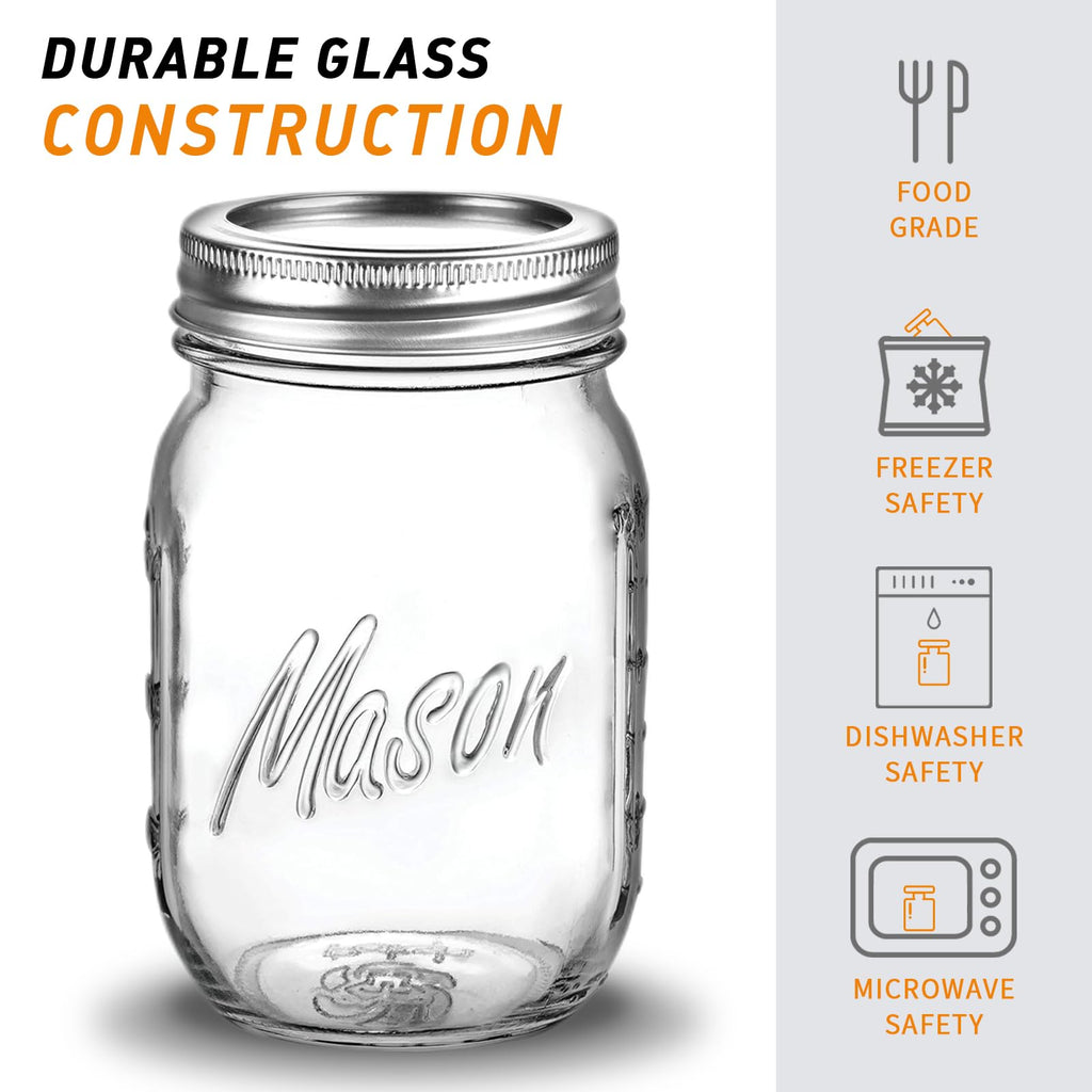 16 Oz 6 Pack Regular Mouth Mason Jars P300606