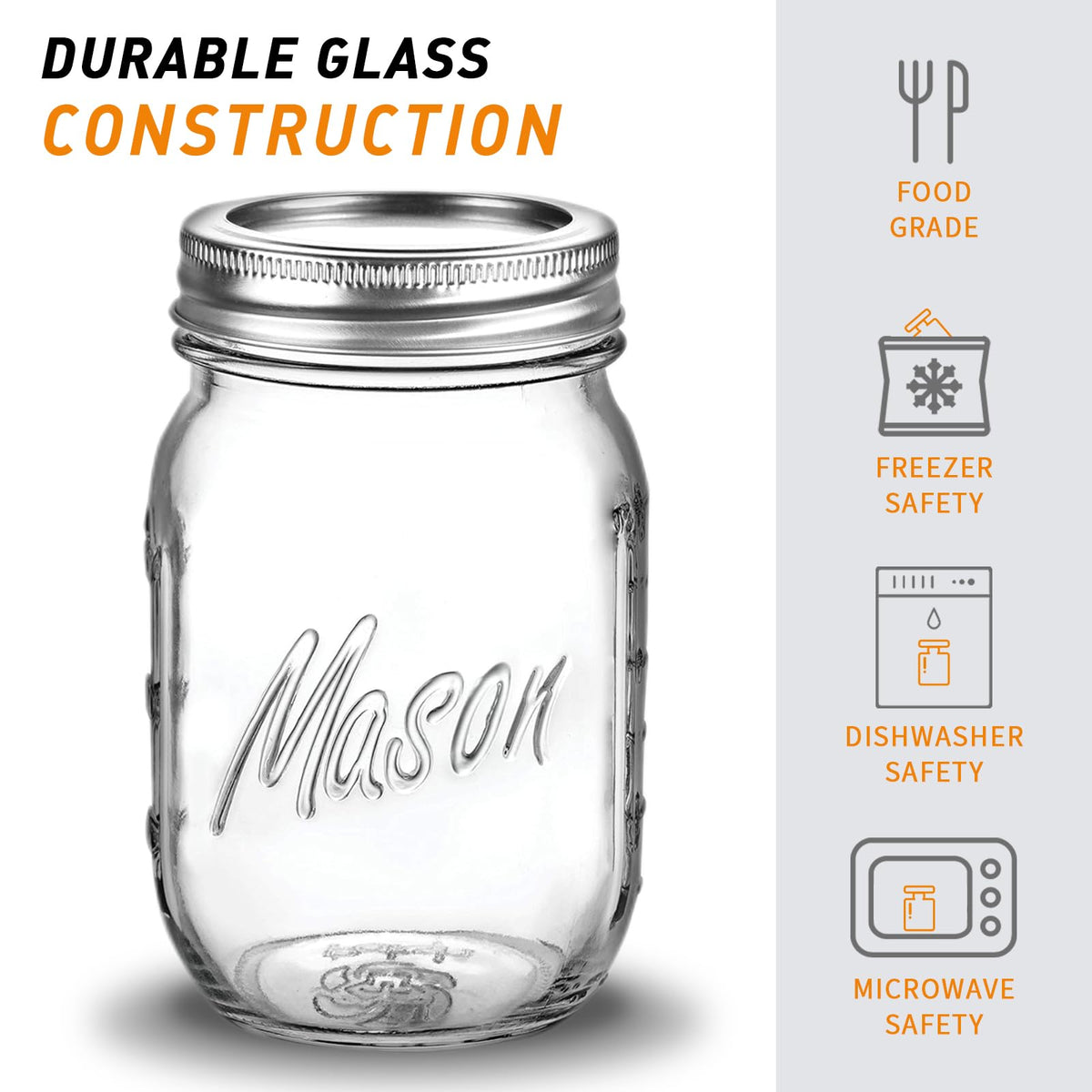 16 Oz 6 Pack Regular Mouth Mason Jars P300606
