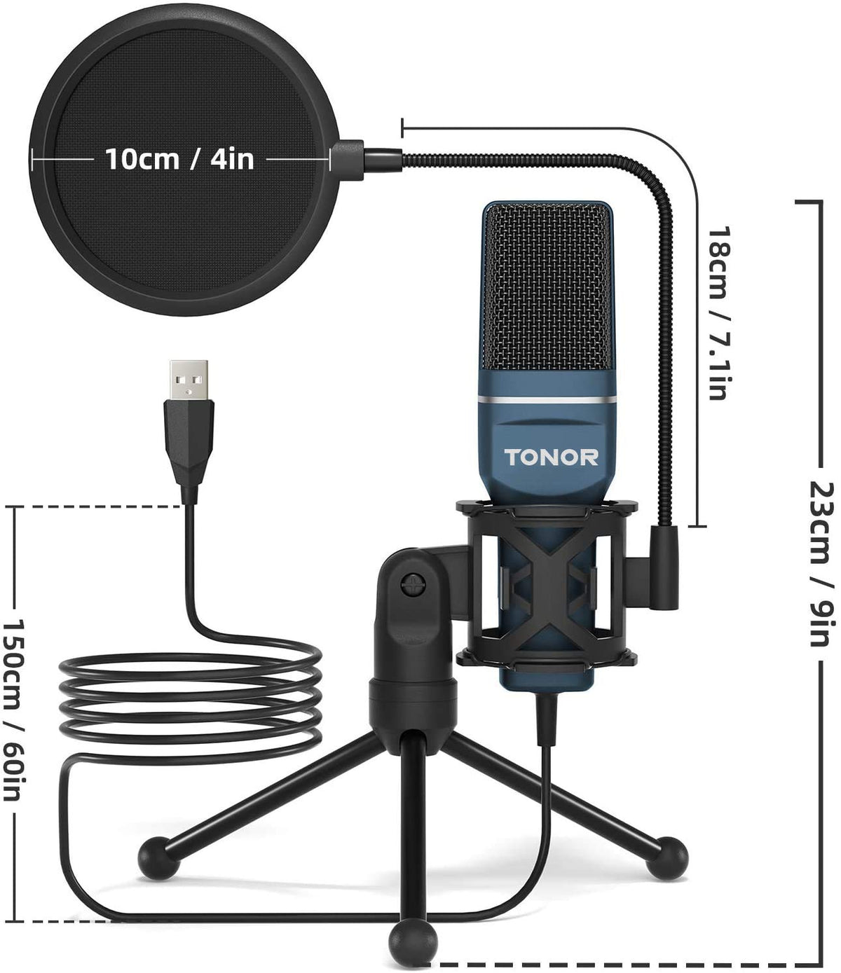 USB Microphone and Microphone Arm Stand C856