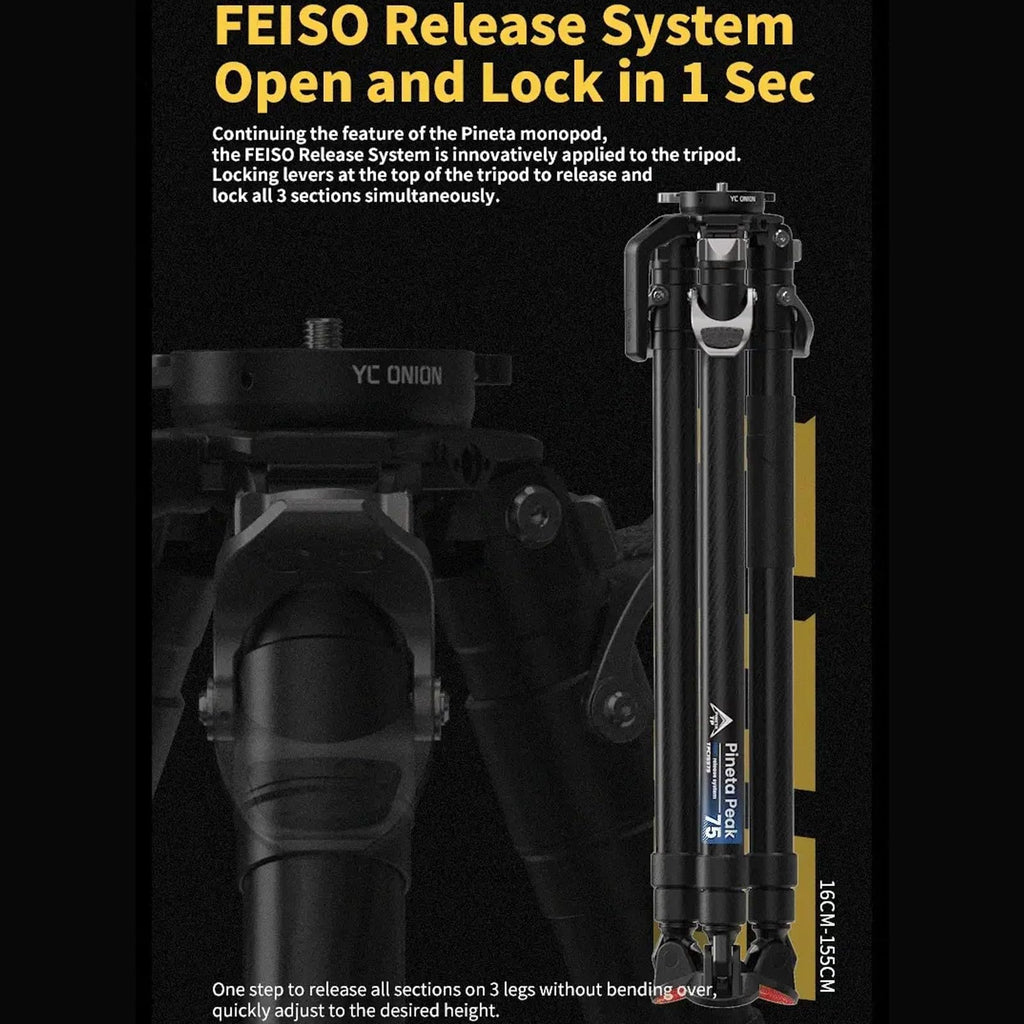 Carbon Fiber Tripod with 75mm Bowl Head and Fluid Head P14293