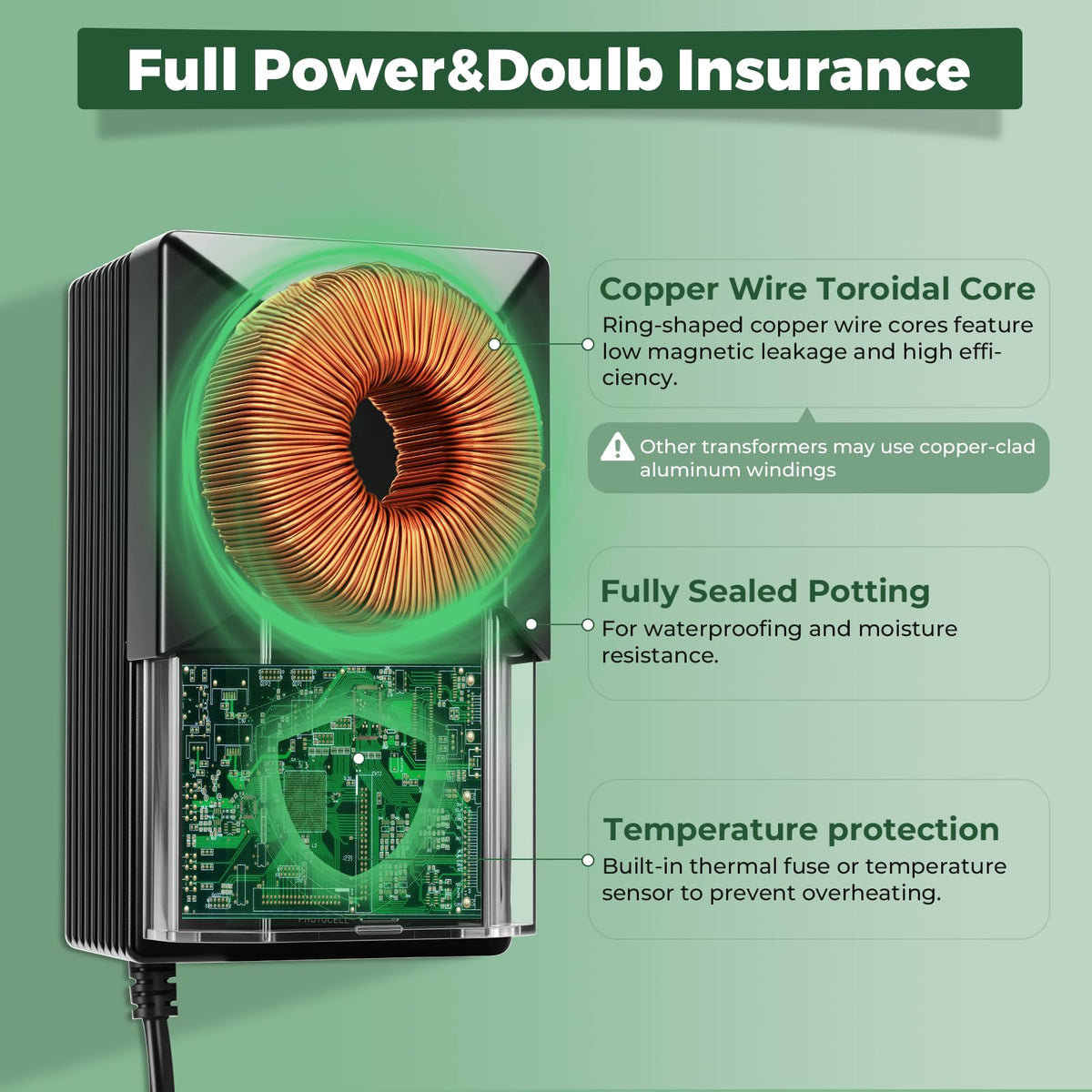200W Low Voltage Landscape Transformer with Timer & Photocell Sensor F91625