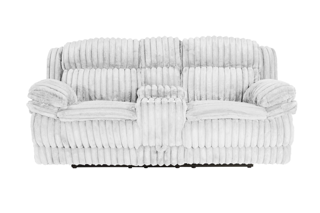 Light Gray Corduroy Manual Motion Loveseat N98502