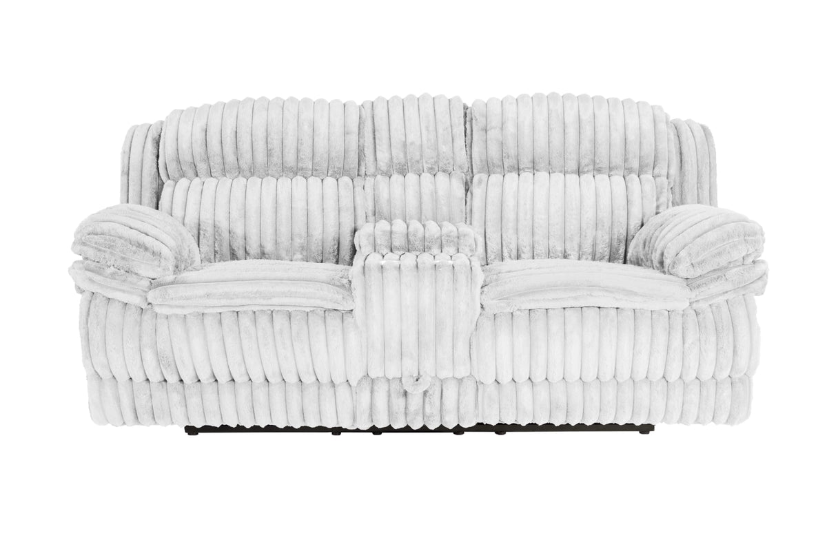 Light Gray Corduroy Manual Motion Loveseat N98502