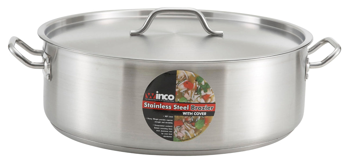 30 qt Stainless Steel Brazier with Lid C924317