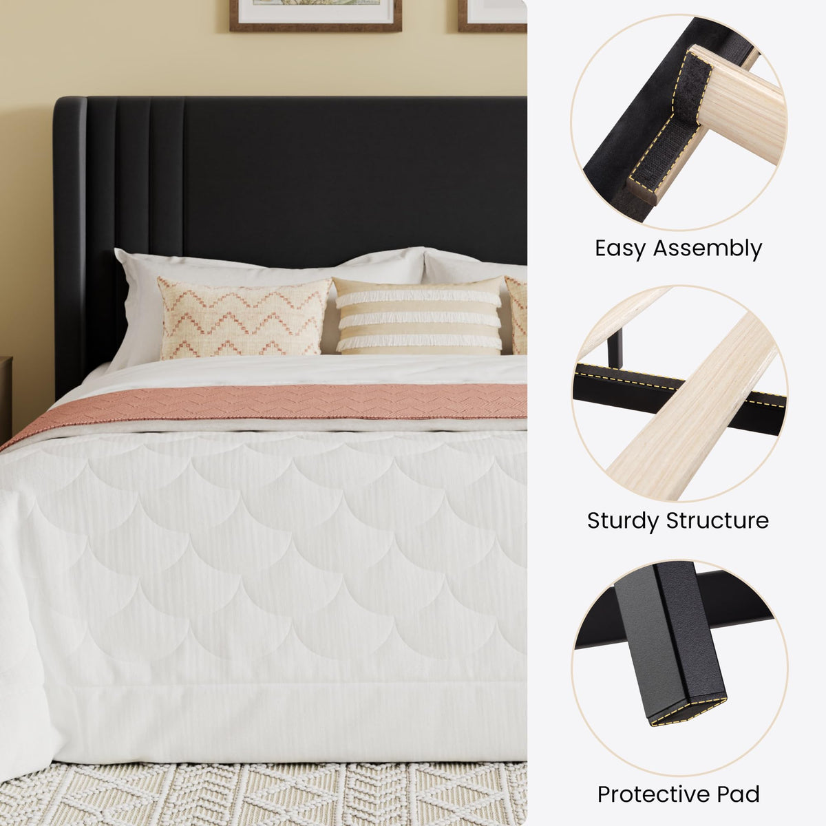Queen Velvet Upholstered Bed Frame B3371