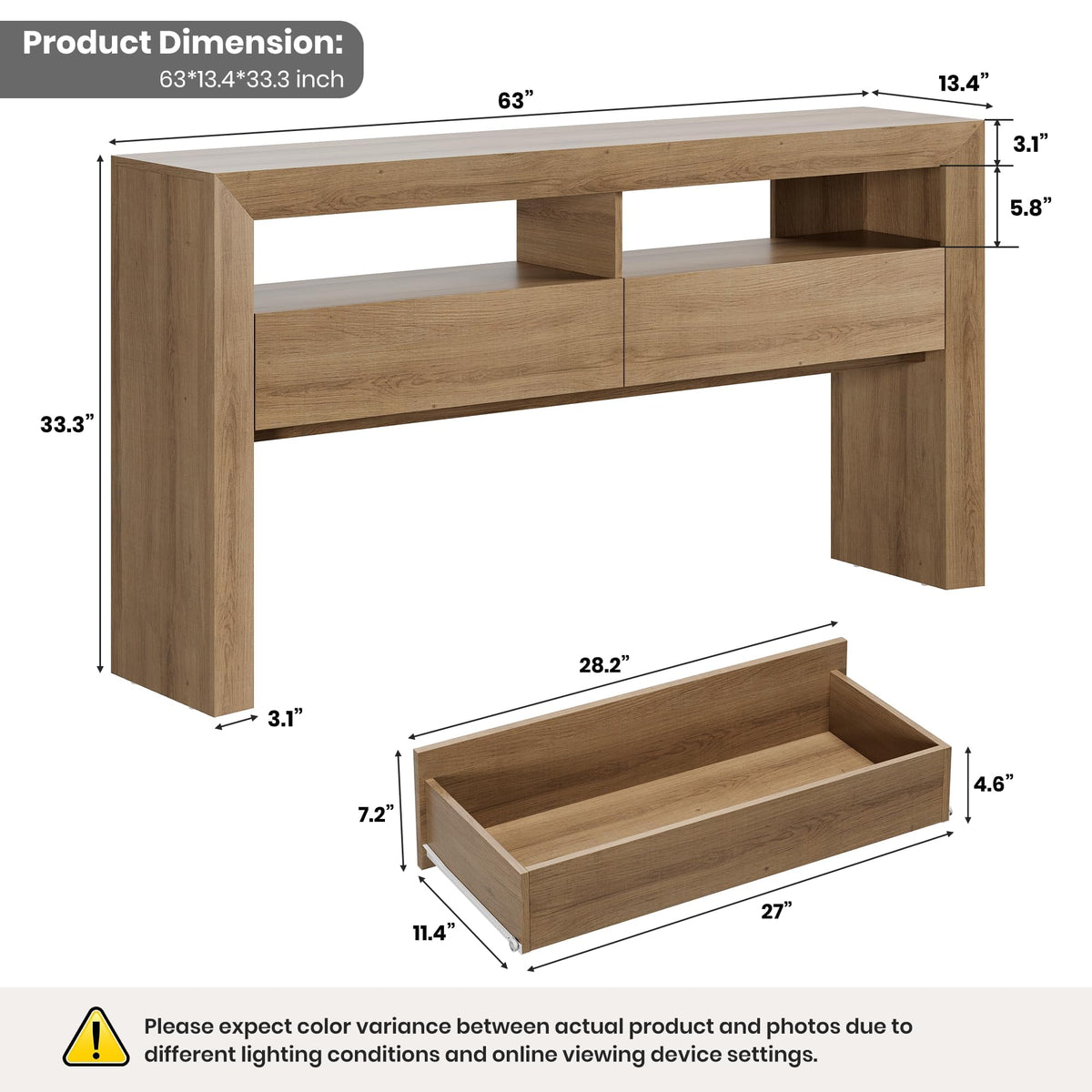63" Console Table with 2 Drawers I2694