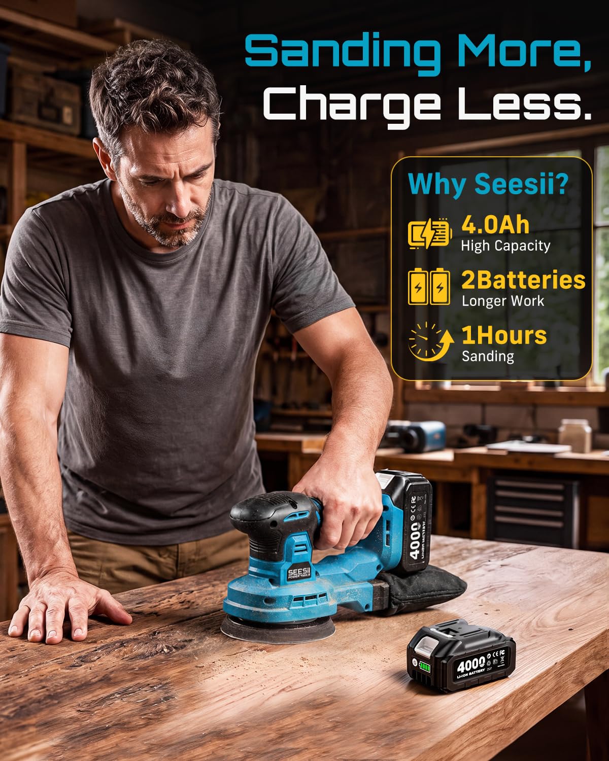 6 Speed Cordless Random Orbit Sander O3503