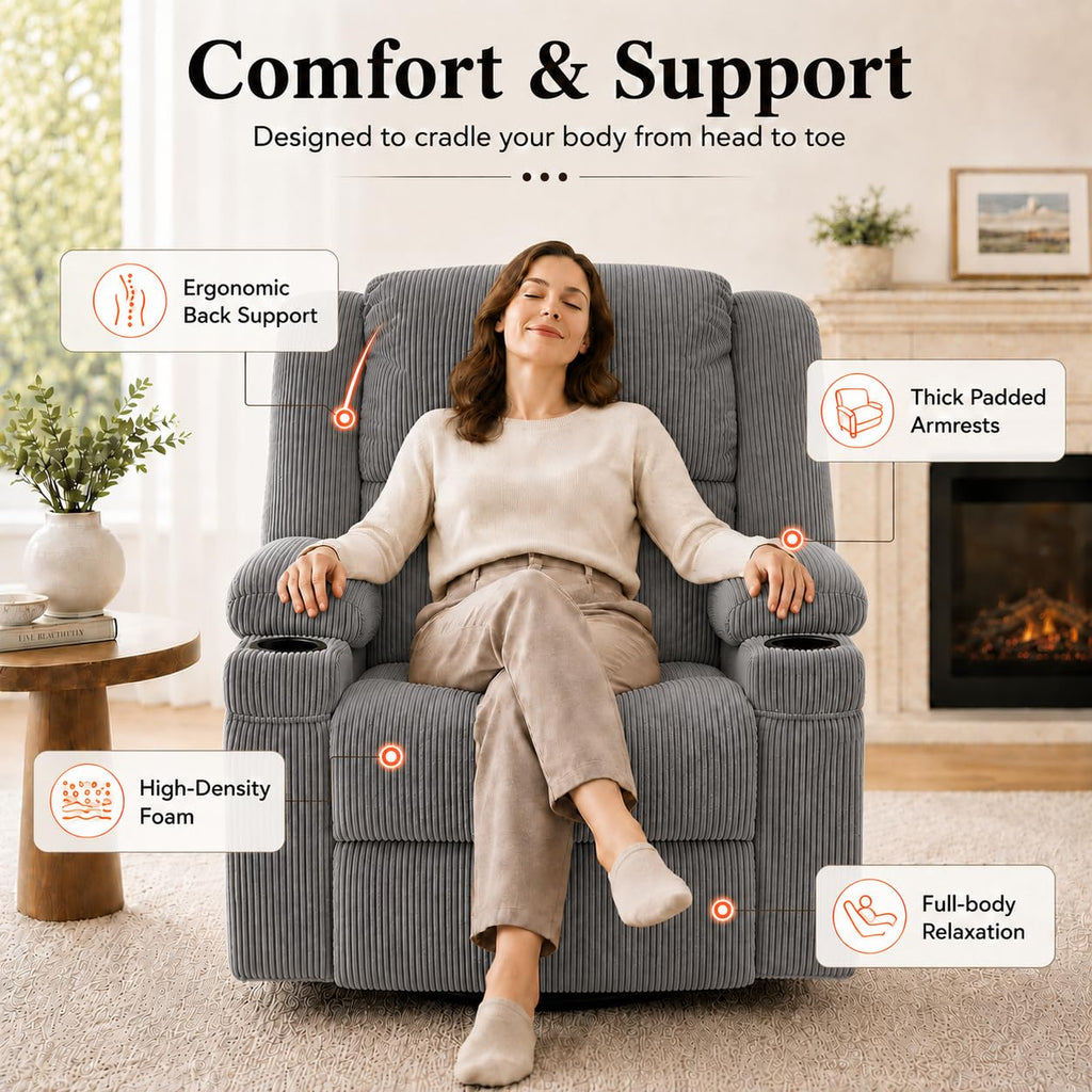 Grey Swivel Rocker Recliner P72477