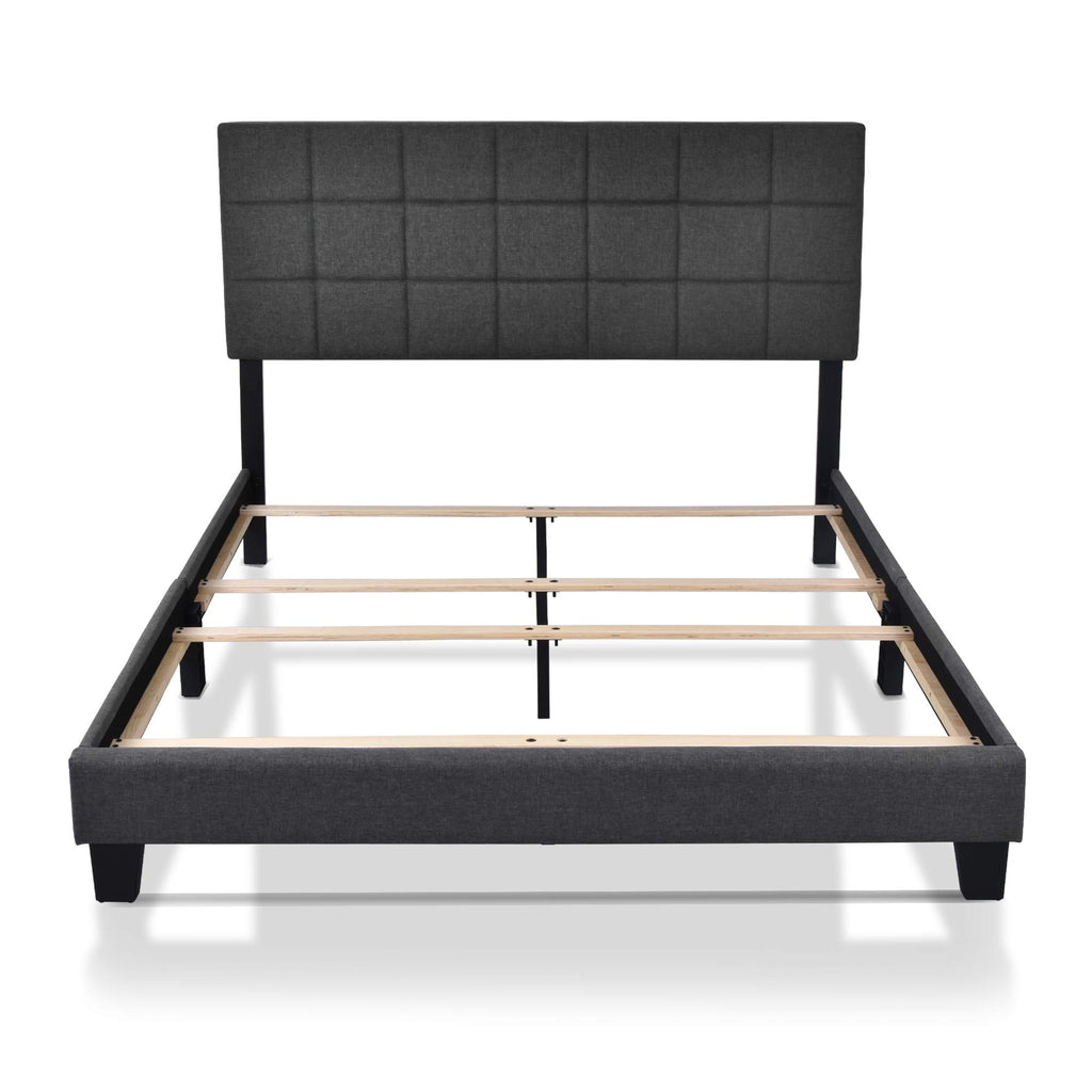 Queen Size Panel Bed Frame Dark Grey U494