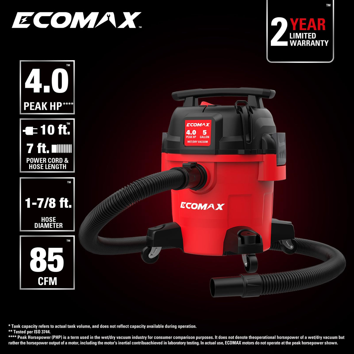 Ultra Quiet Wet and Dry 5 Gallon 4 HP Shop Vacuum L347