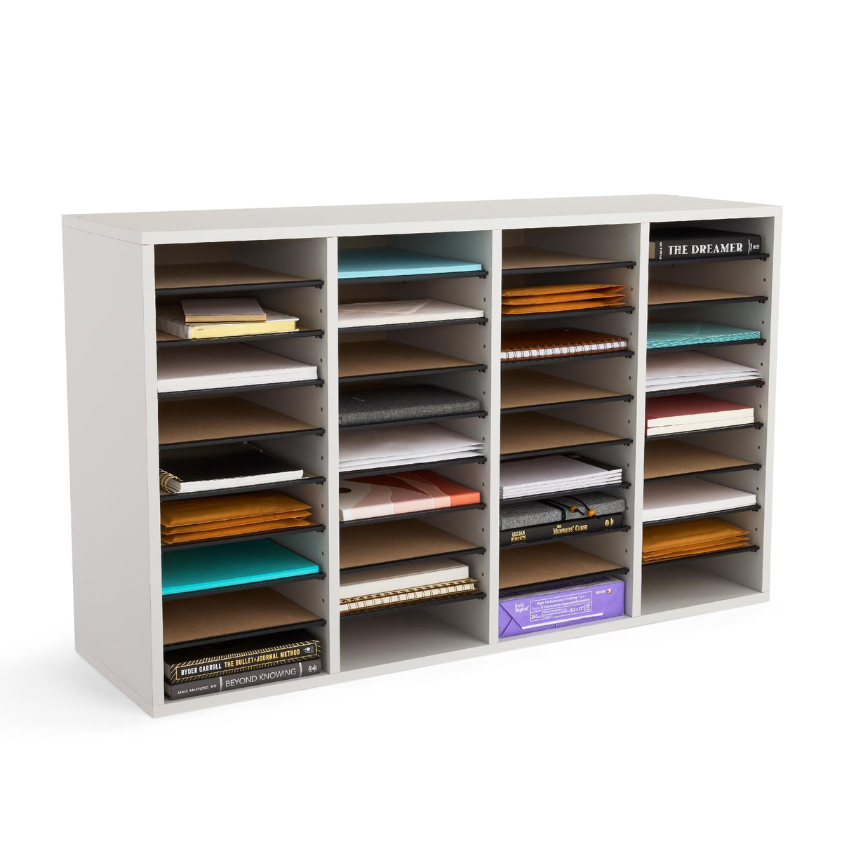 36 Compartments Wood Literature Organizer U896