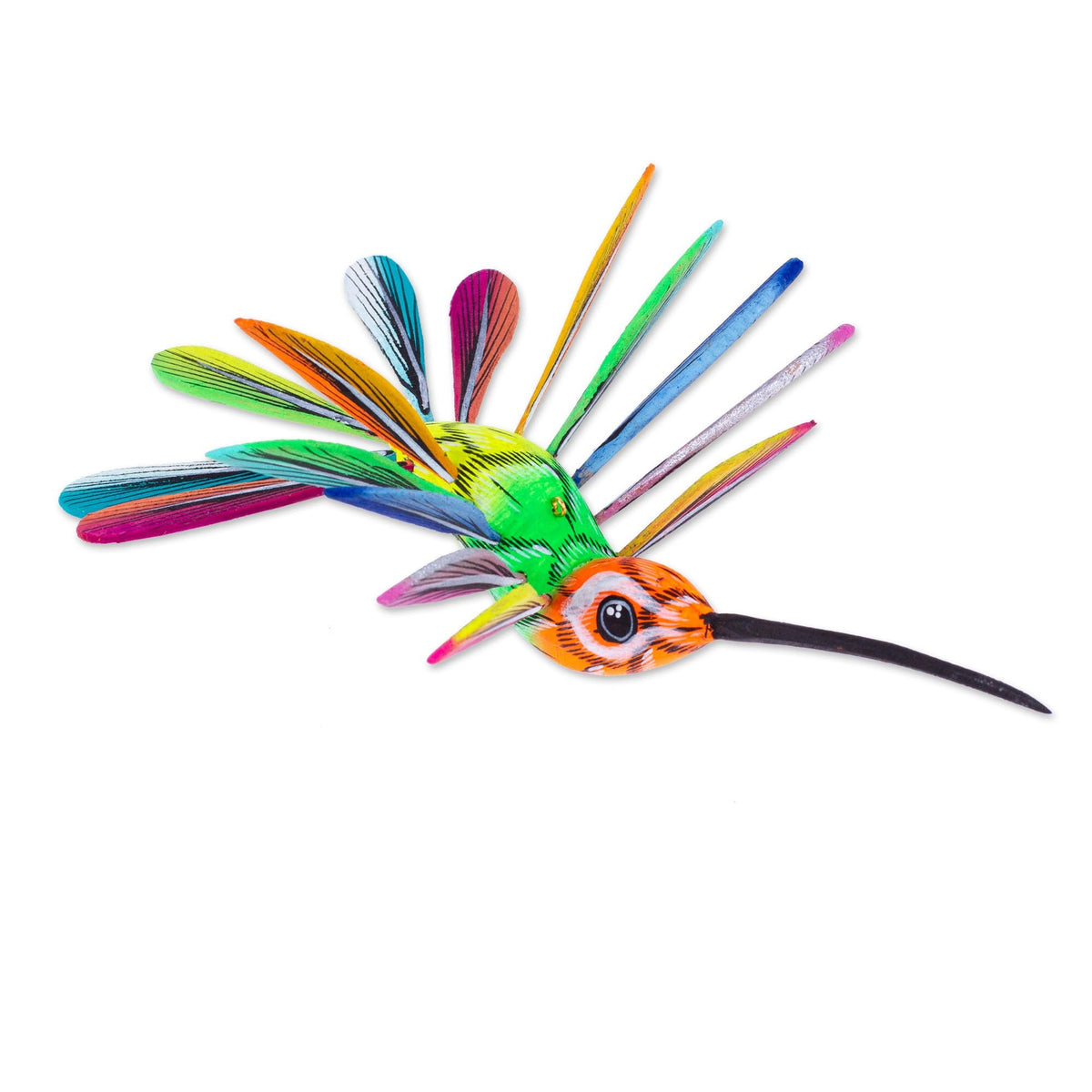 Hand Painted Wood Alebrije Bird Ornament O1248