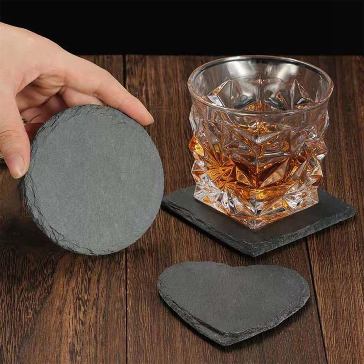Natural Stone Square Drink Coasters Set O8411