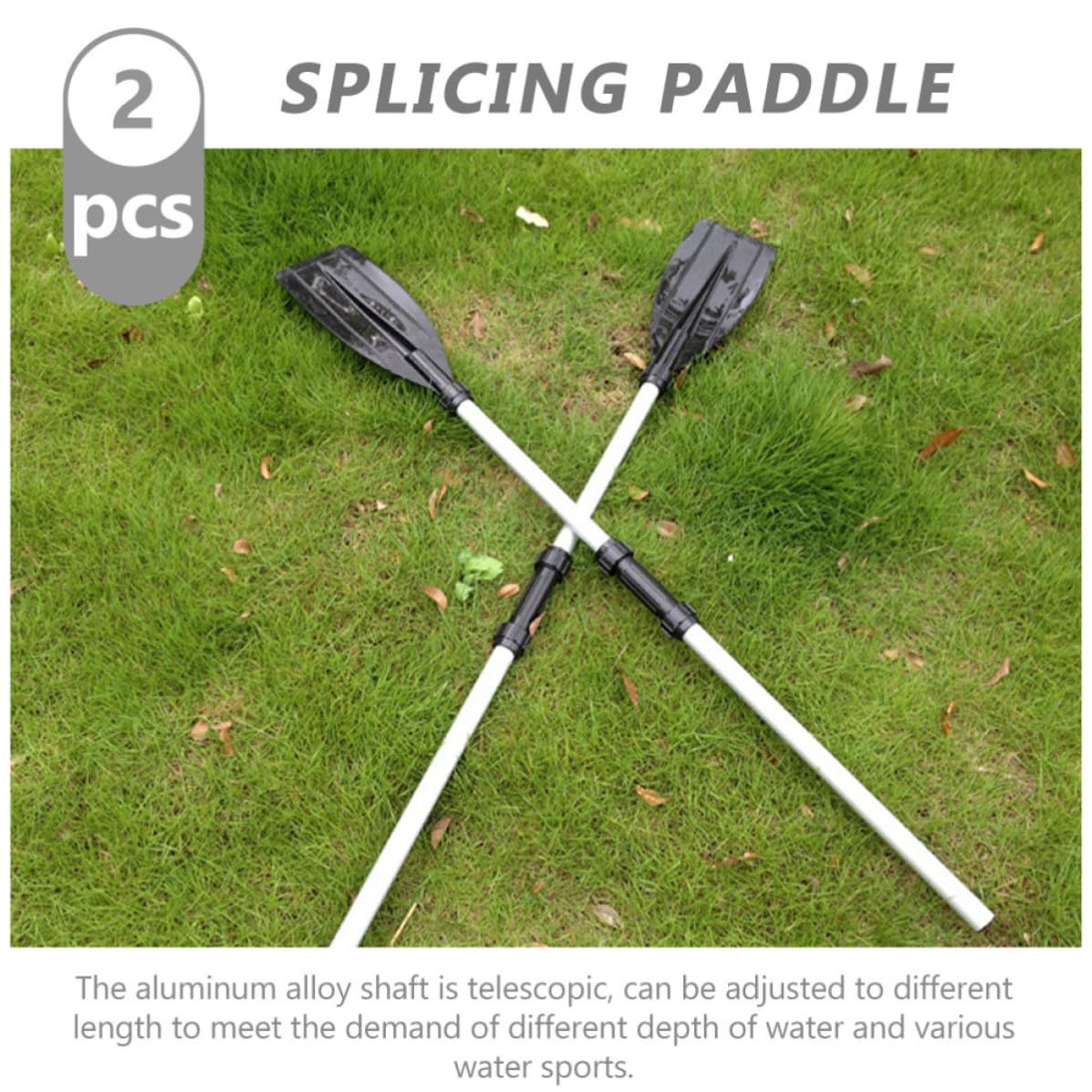 2pcs Aluminum Alloy Kayak Paddle Adjustable Telescopic Shaft V253526