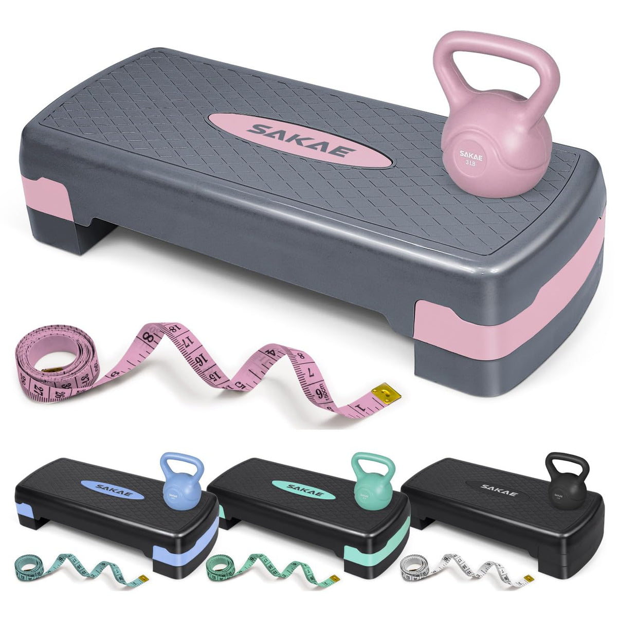 Adjustable Non-Slip Step Aerobics Platform Set X90245