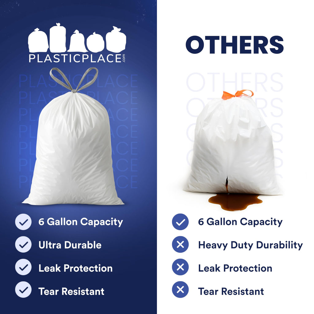 4-6 Gallon White Drawstring Bags G56543