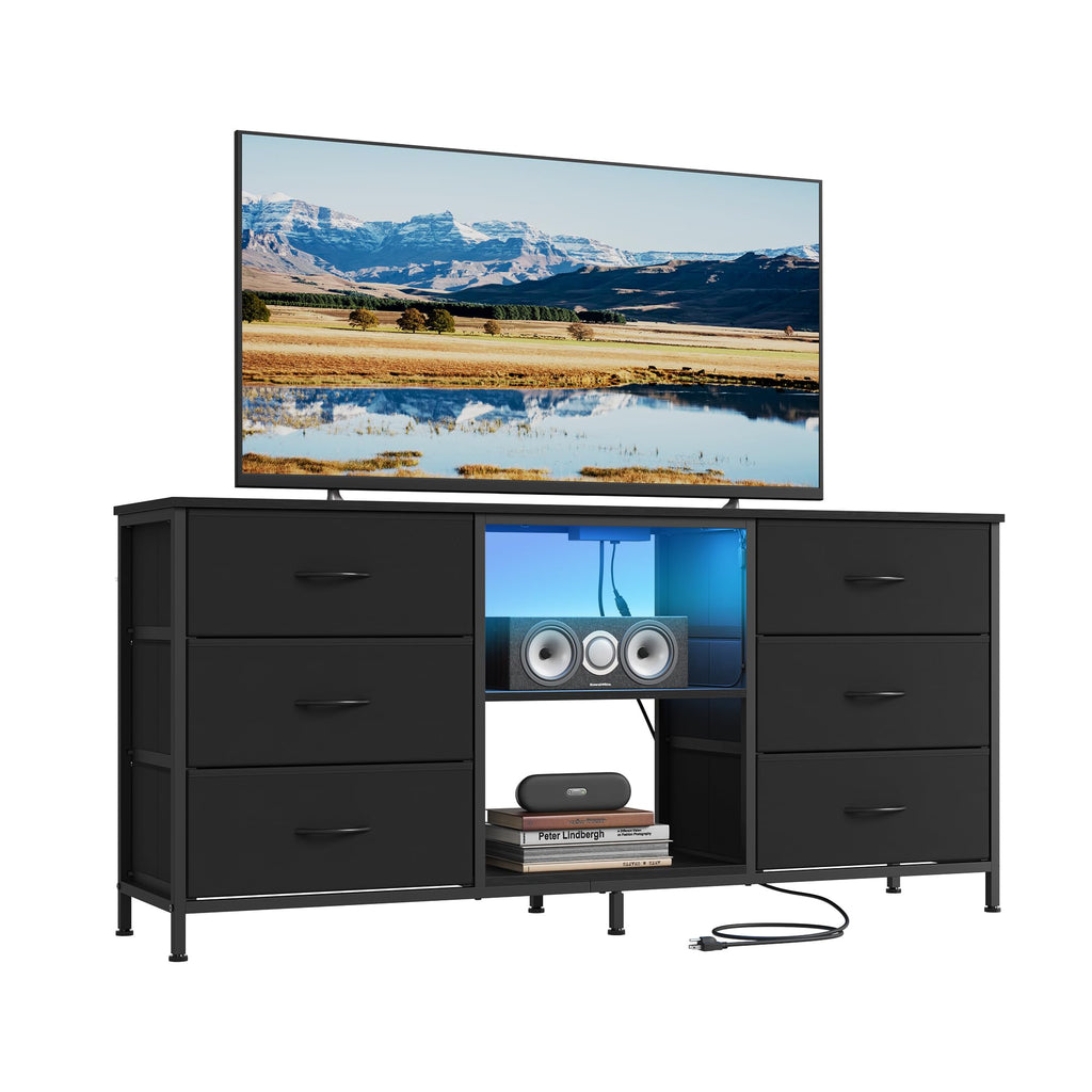 TV Stand with 6 Fabric Drawers and 2 Shelves S757