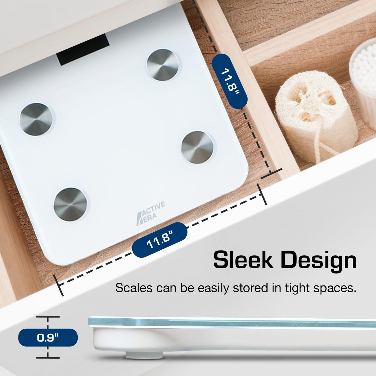 White Digital Bathroom Bluetooth Scale I495575