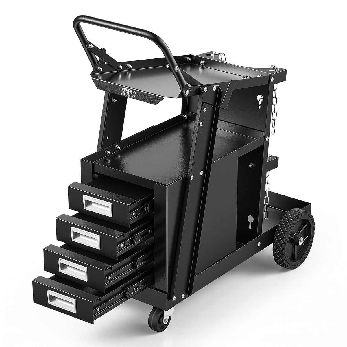 2-Tier 4 Drawers Welding Cart 265 LBS Weight Capacity J202135