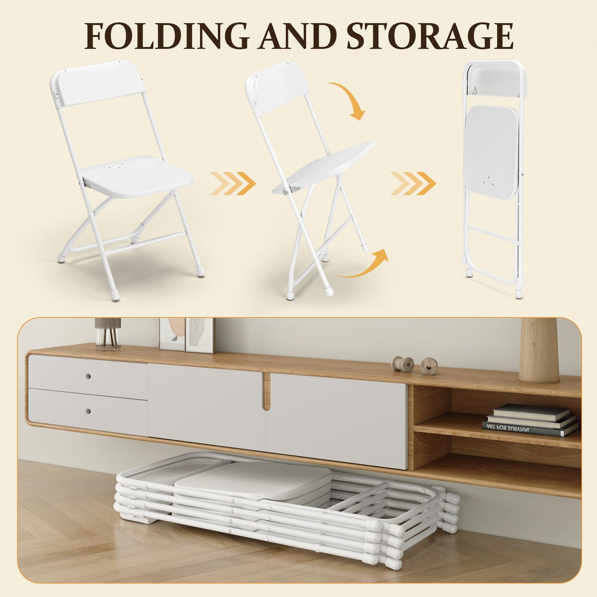 10 Pack Folding Chairs with Steel Frame Q129477