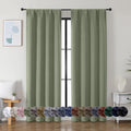 Sage Green Blackout Curtains, 72 Inch, 2 Panels Set O726855