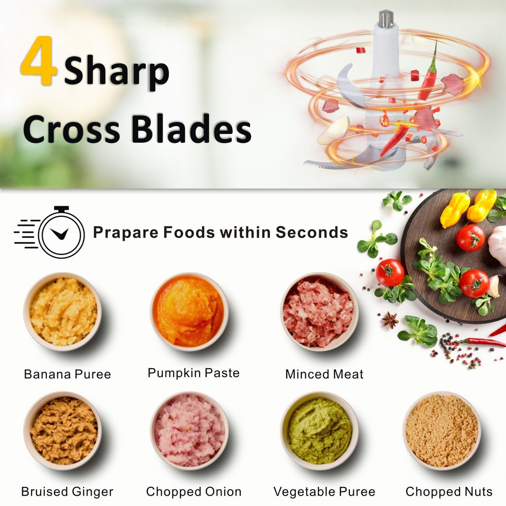 Cordless Food Processor 5-Cup Glass Bowl L112