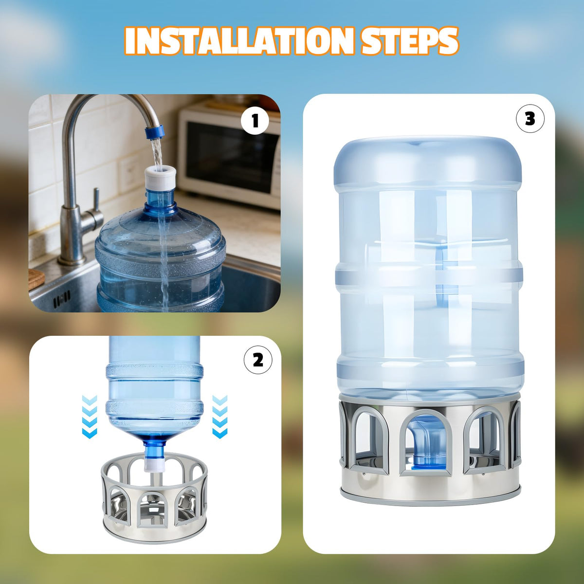 5 Gallon Stainless Steel Poultry Waterer Base with 9 Guarded Drinking Ports D6054