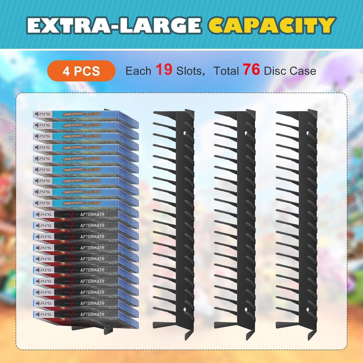 4 Pack Wall Mount DVD Storage Shelf R130500