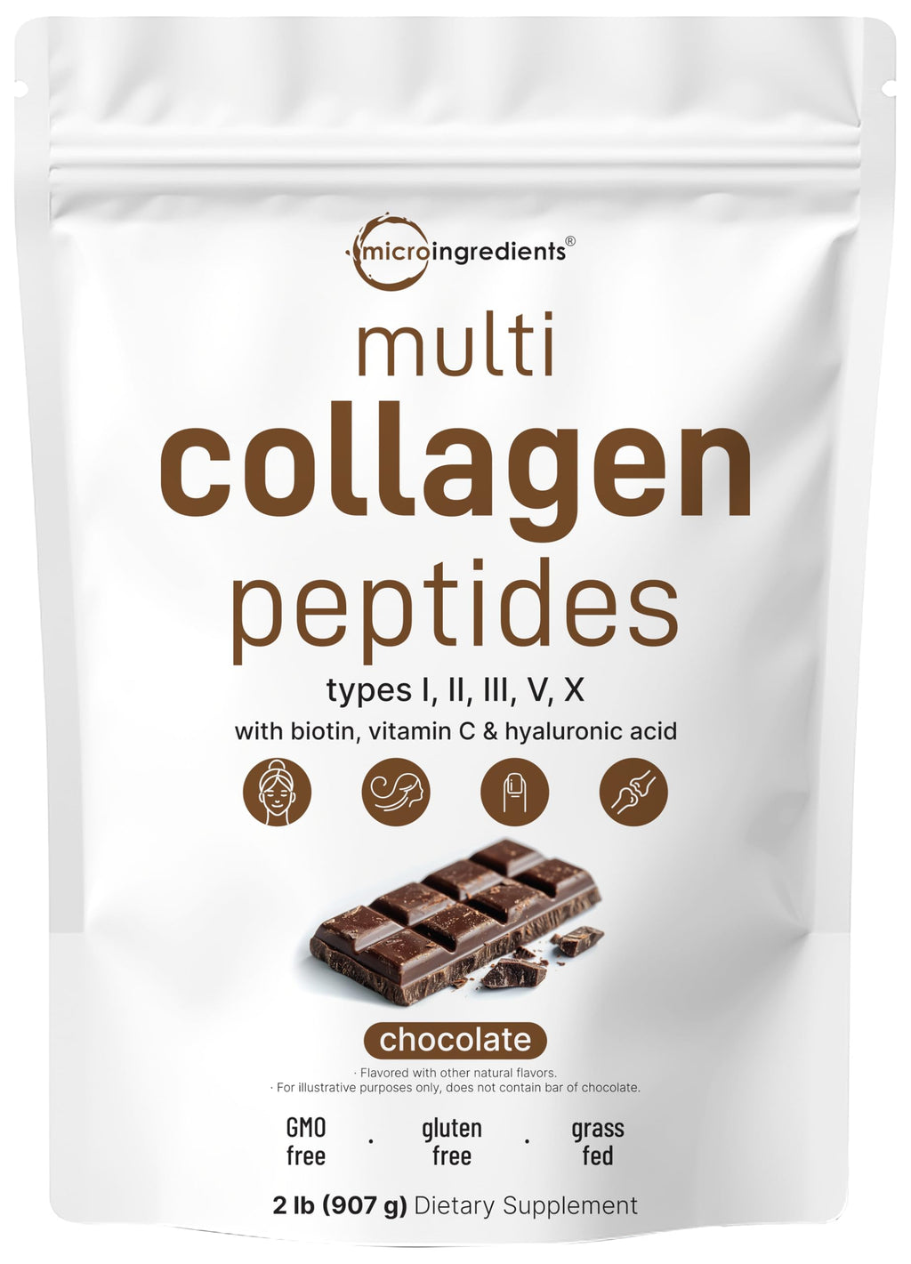Multi Collagen Peptides Powder, 2lb Chocolate Flavor J452