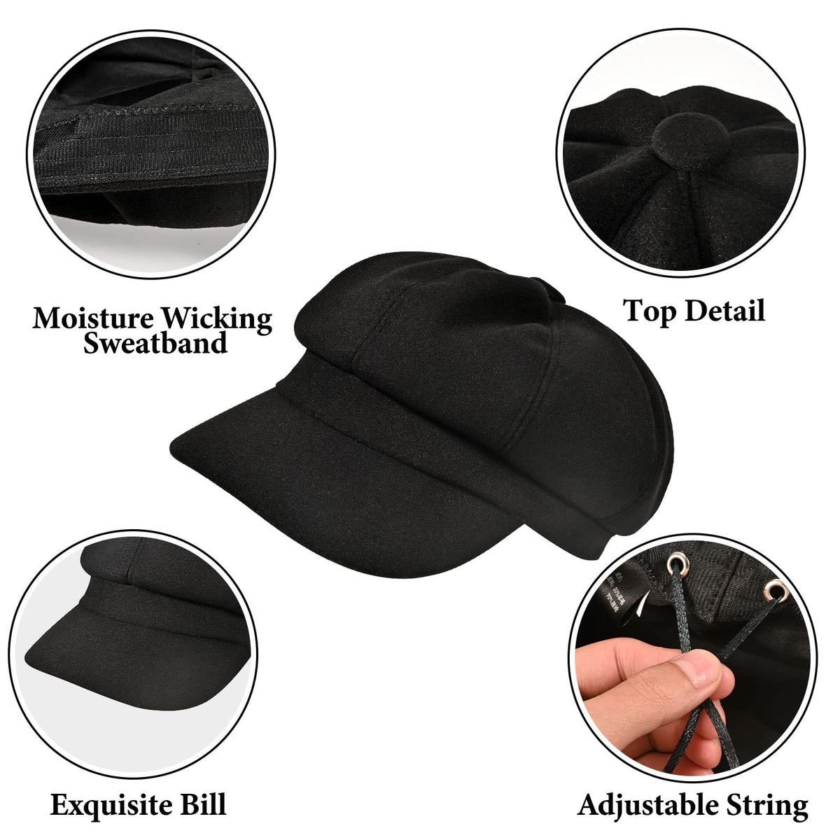 Wool Blend Newsboy Cap M971