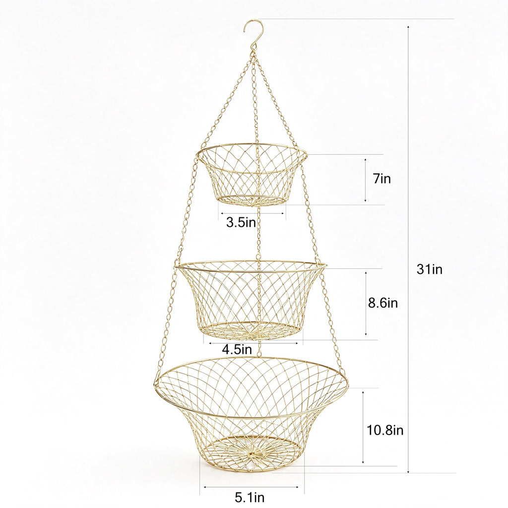 3-Tier Copper Hanging Basket I816170