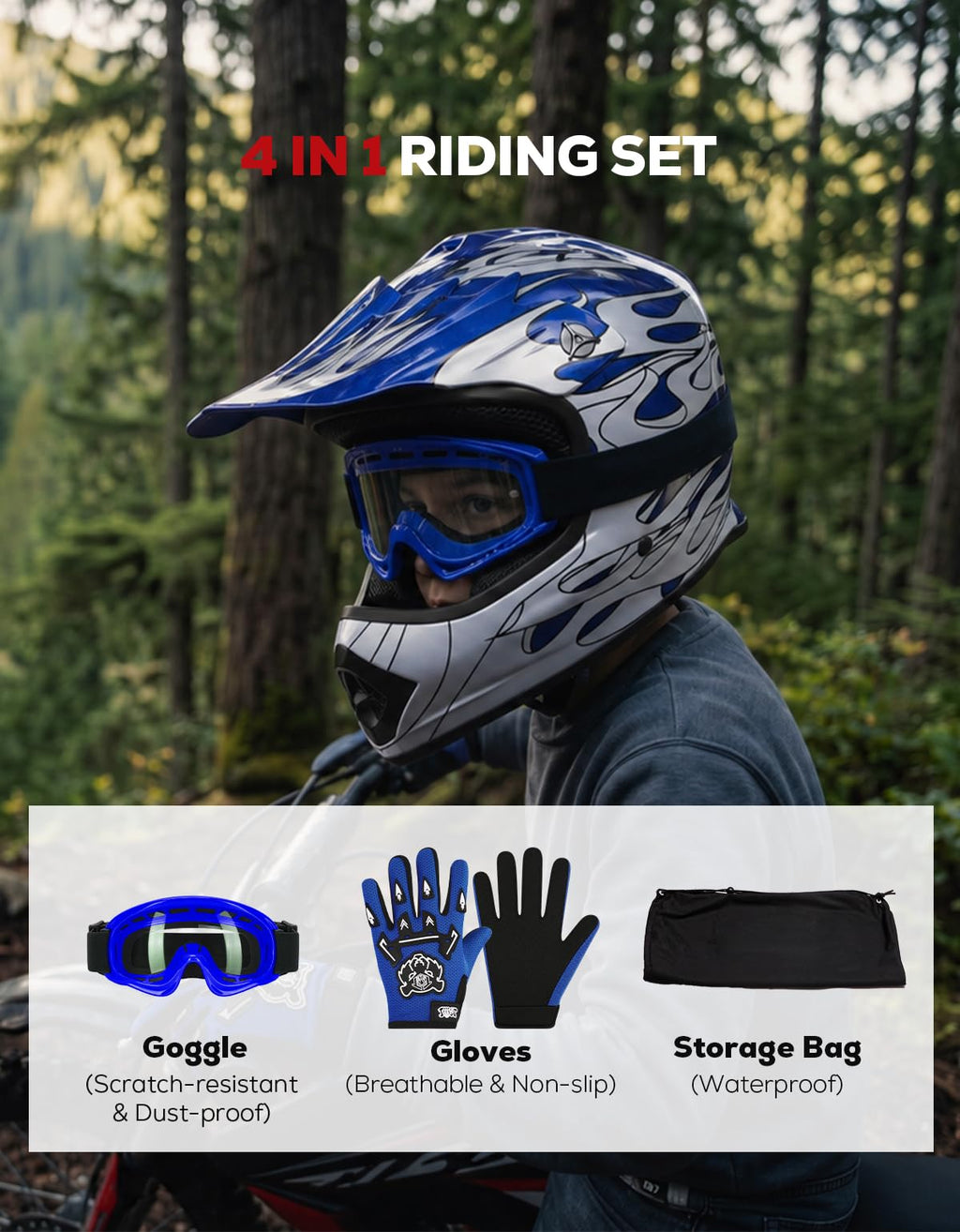 Youth DOT Approved Full Face Motocross Helmet I527