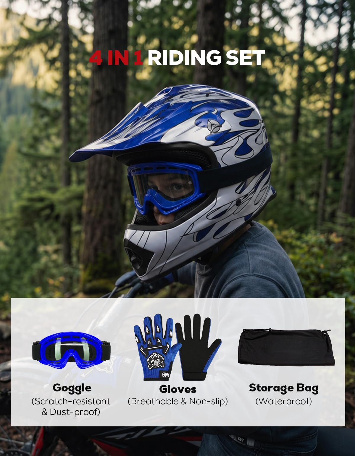 Youth DOT Approved Full Face Motocross Helmet I527