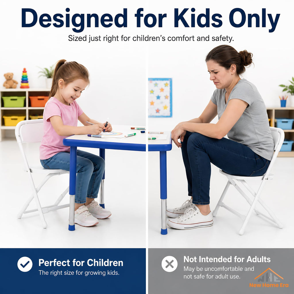 White Kids Plastic Folding Chair with Steel Frame I148