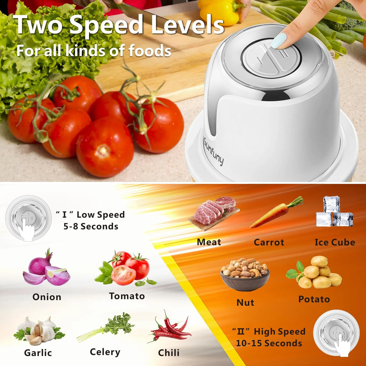 Cordless Food Processor 5-Cup Glass Bowl L112