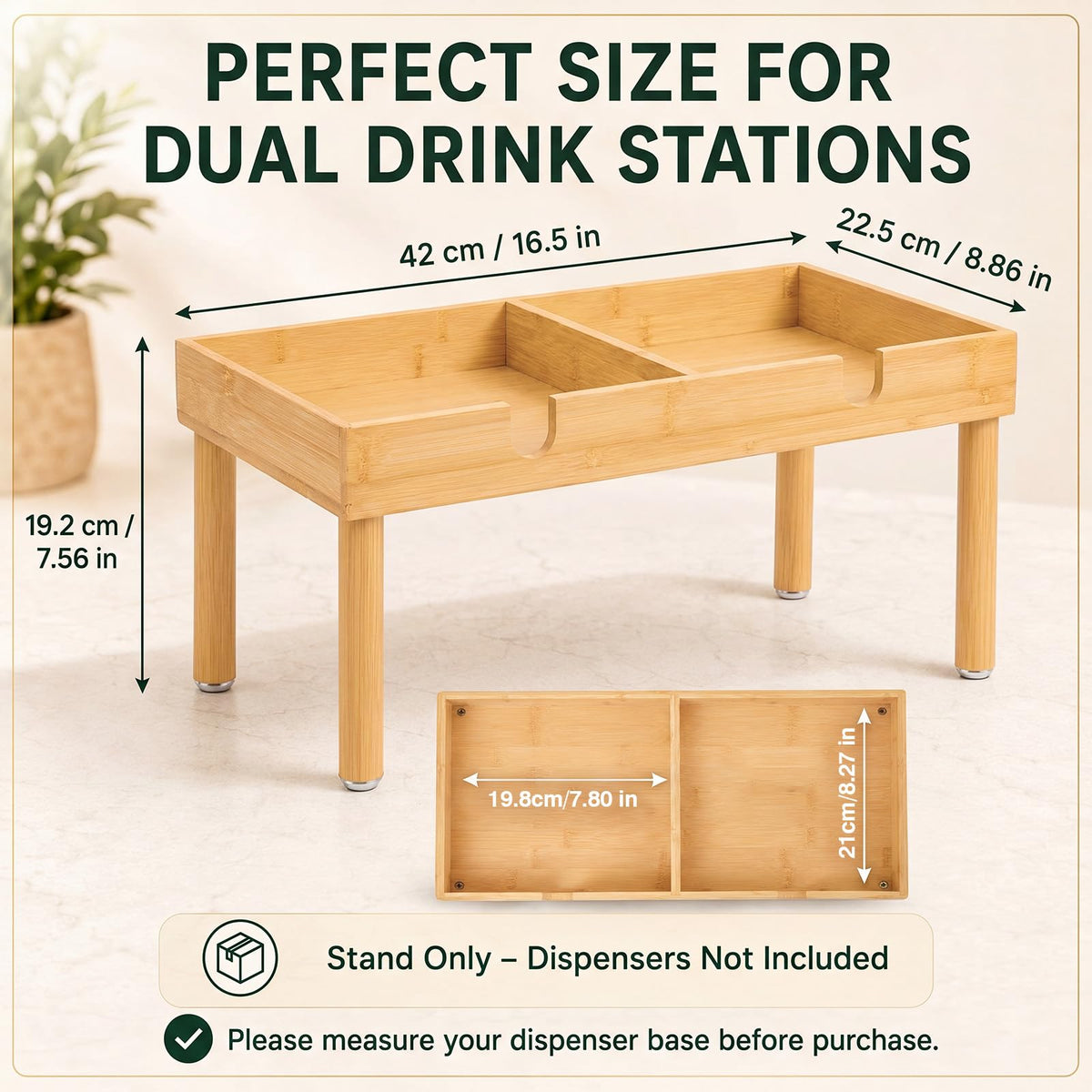 Bamboo Drink Dispenser Stand Q60504