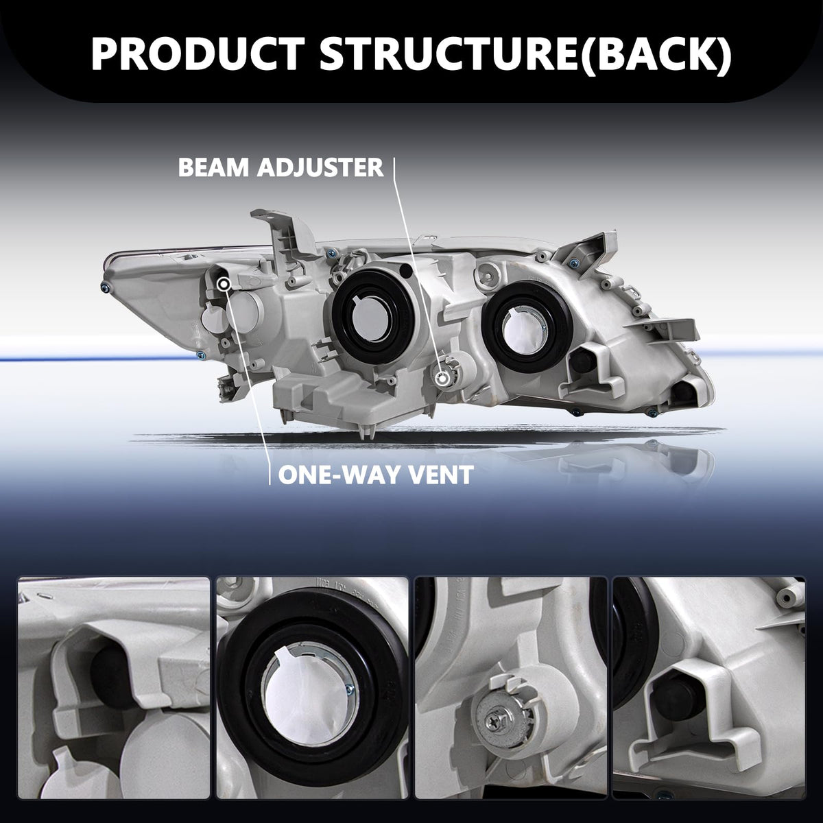 Black Headlight Assembly V821