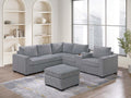 Light Gray 4pc Corduroy Sectional Sofa Set G3401