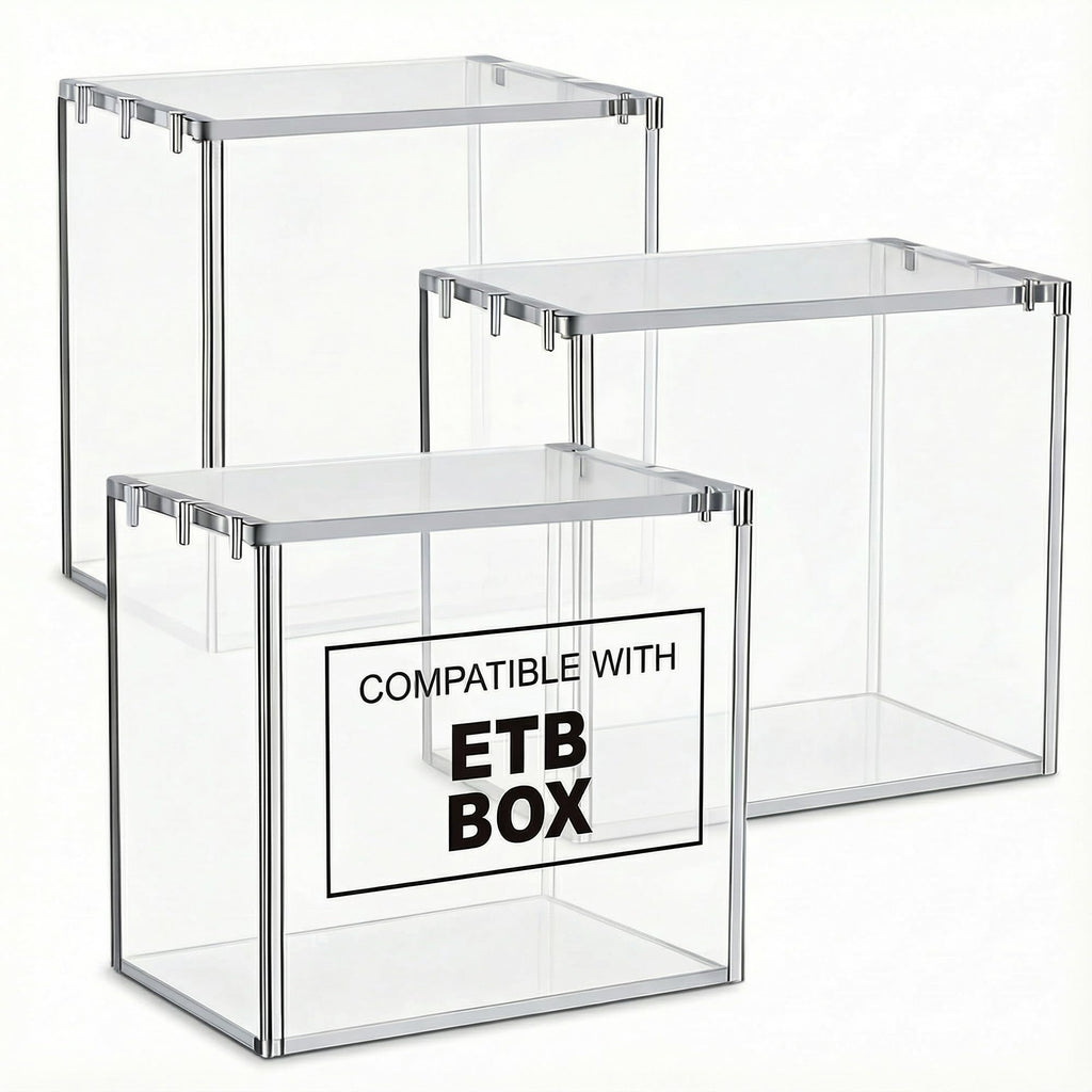Clear Acrylic Display Boxes 3-Pack with Magnetic Lids J171