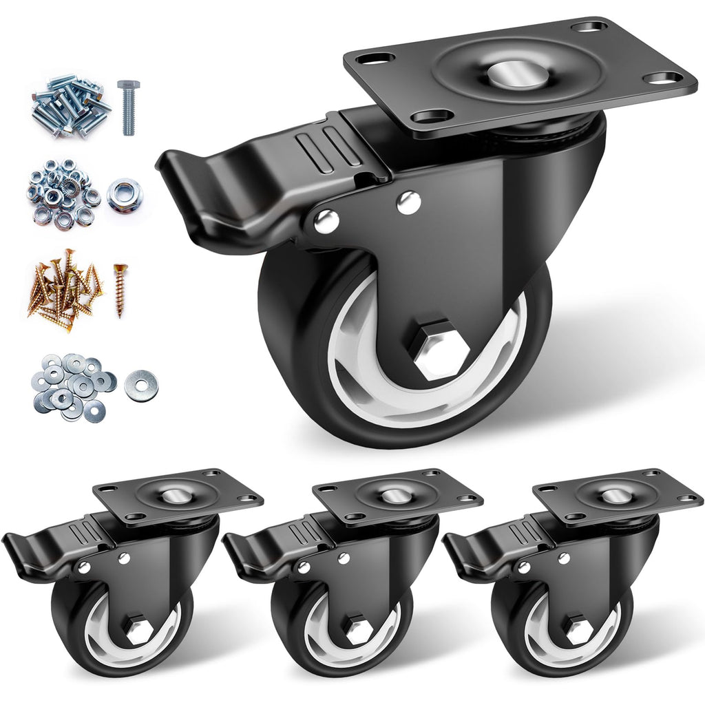 3 Inch Swivel Casters Set of 4 with Brake K49176