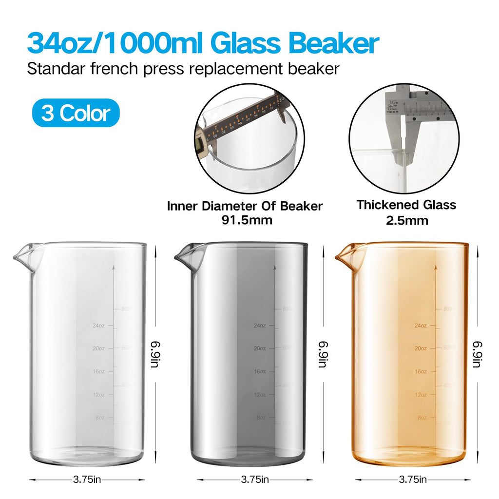 34 oz French Press Replacement Glass Beaker U883
