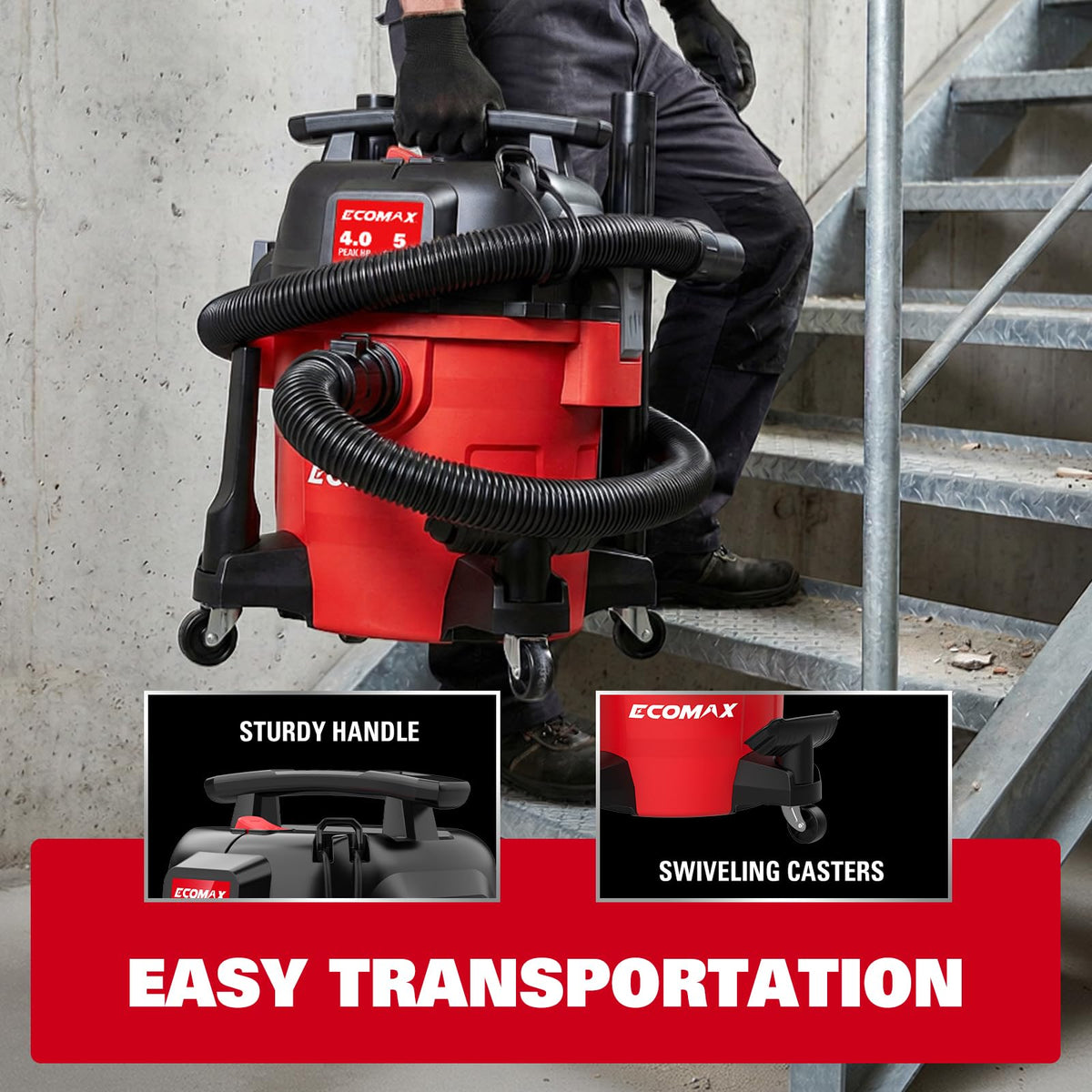 Ultra Quiet Wet and Dry 5 Gallon 4 HP Shop Vacuum L347