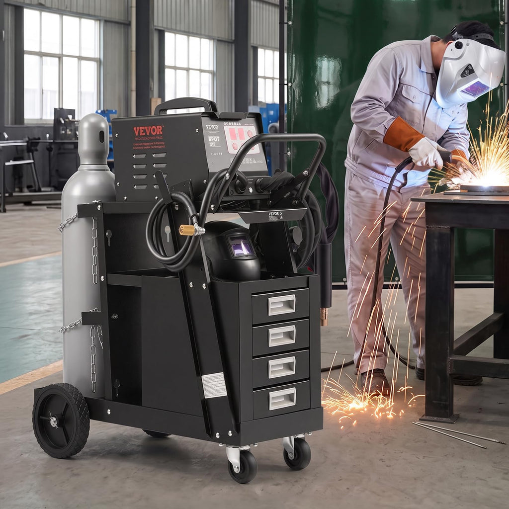 2-Tier 4 Drawers Welding Cart 265 LBS Weight Capacity J202135