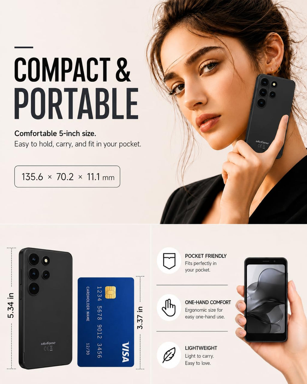 Unlocked 5" Compact Android Smartphone N263